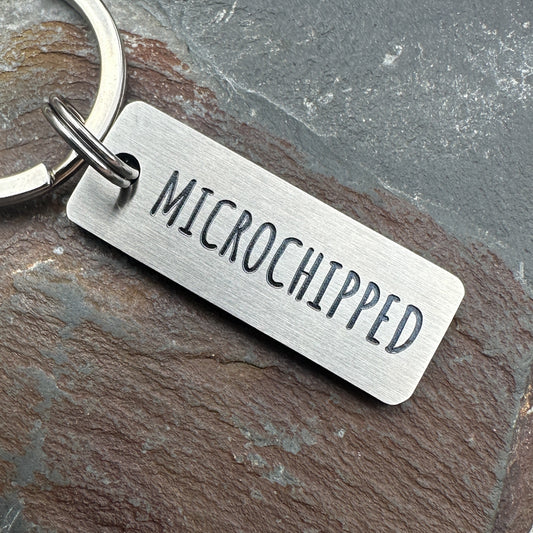 Microchipped - tab shape  - stainless steel