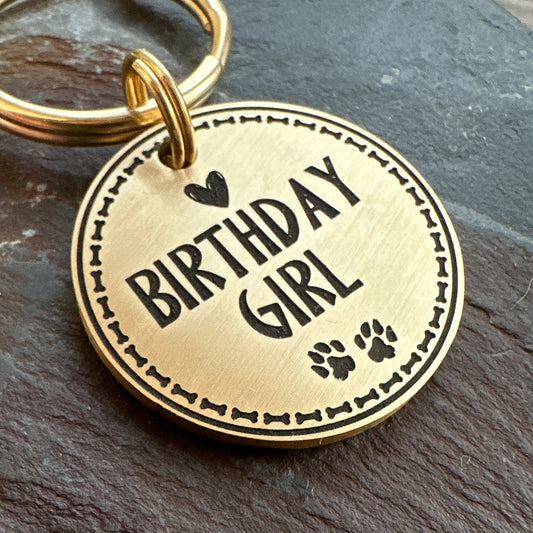 Birthday Girl - Brass Disc Large