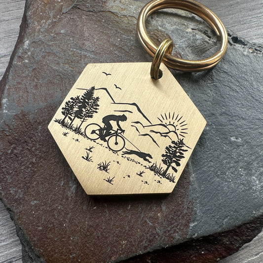 Bikejor Sighthound - Large brass hexagon