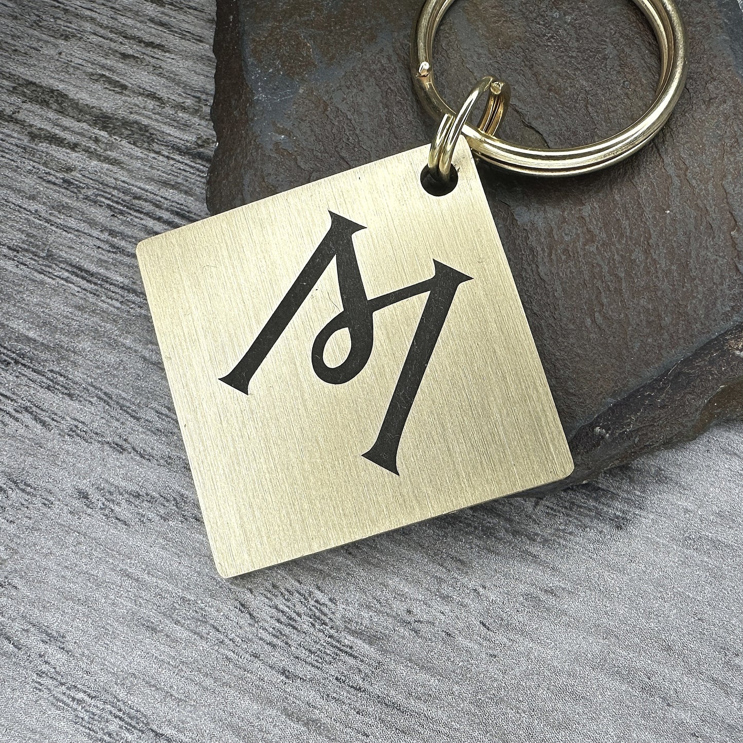 "M" - Brass Diamond Large