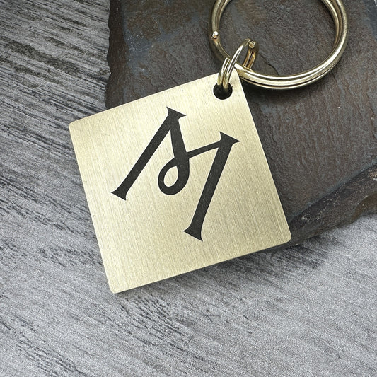 "M" - Brass Diamond Large