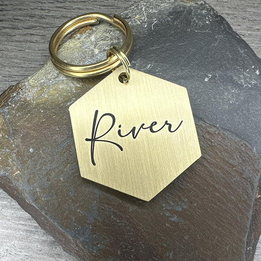 River - Brass Hexagon Large