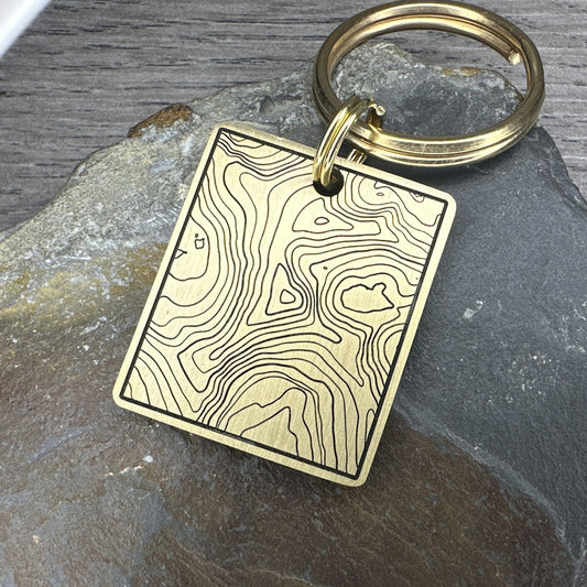 Snowdon Topographic Map - Brass Rectangle