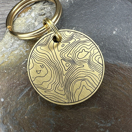 Snowdon Topographic Map - Brass Disc Medium
