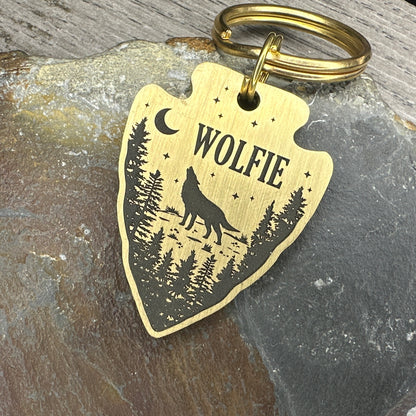 Wolfie - Brass Arrowhead Medium