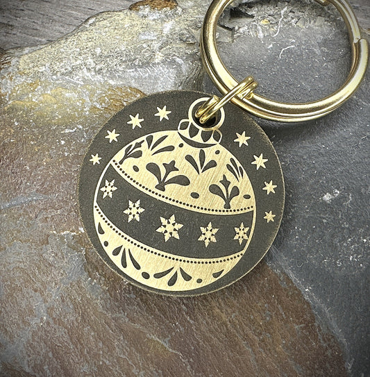Christmas Bauble - Brass Disc Medium