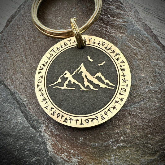 Mountain Script - Brass Disc Medium