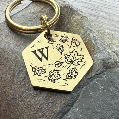 "W" - Brass Hexagon Small