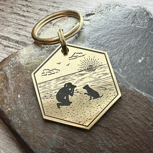 Beach Pics - Brass Hexagon Large