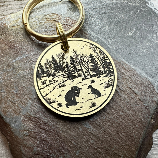 Whippet Photographer - Brass Disc Medium