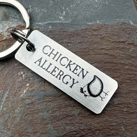 Chicken Allergy- tab shape  - stainless steel