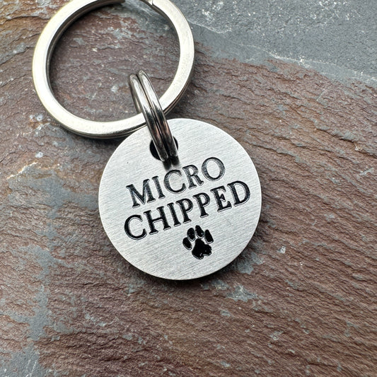 Microchipped - stainless steel disc shape