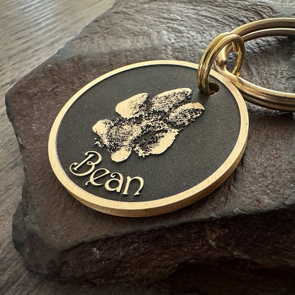 Custom Pawprint Tag (Dark Version)