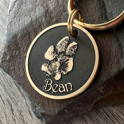 Custom Pawprint Tag (Dark Version)