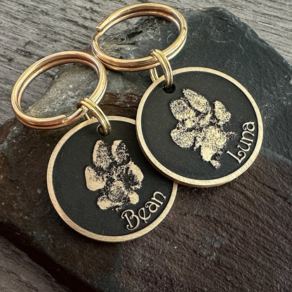 Custom Pawprint Tag (Dark Version)