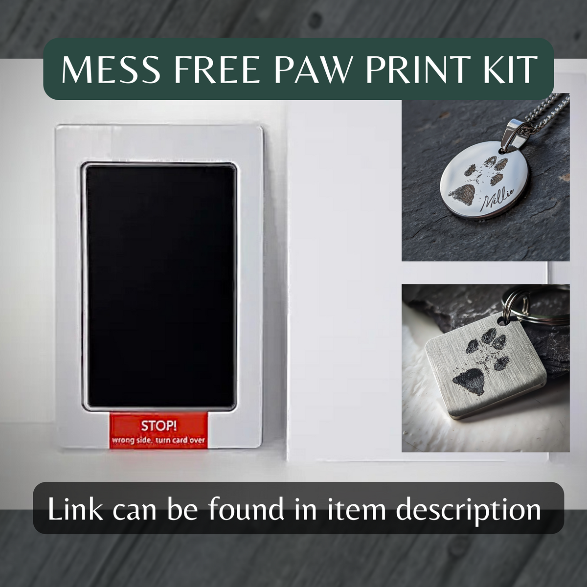Custom Pawprint Tag (Dark Version)