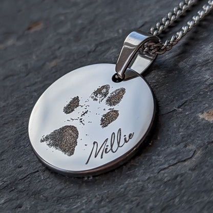 Custom Pawprint Pendant LIGHT - Kelsey