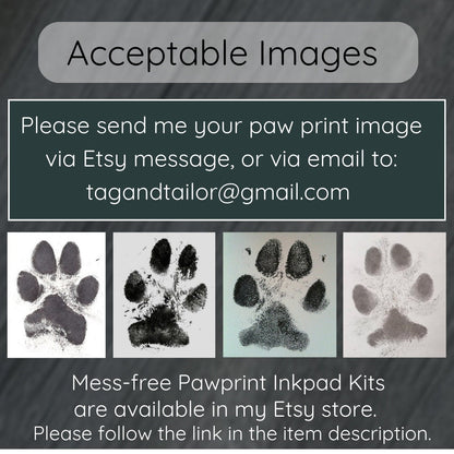 Custom Pawprint Pendant LIGHT - Kelsey