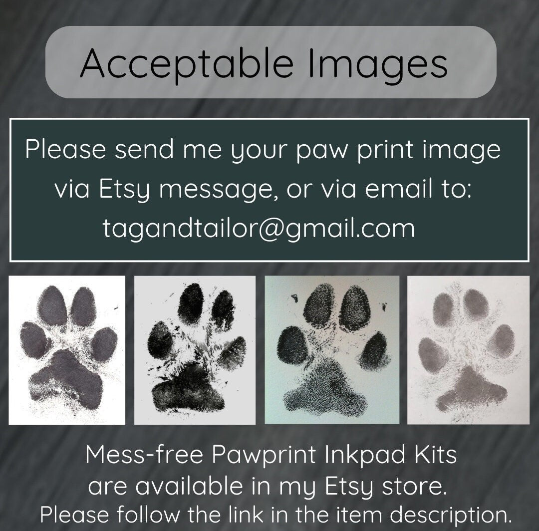 Custom Pawprint Tag (Dark Version)