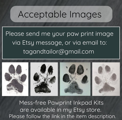 Custom Pawprint Tag (Dark Version)