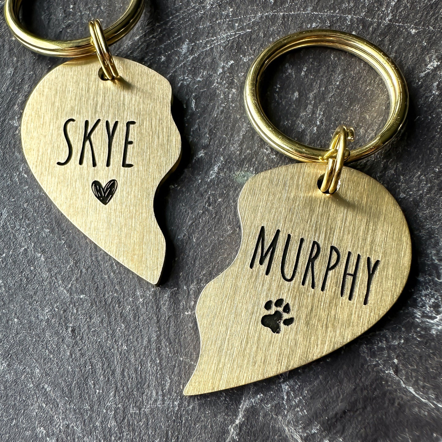 TWO Friendship Love Heart Tags