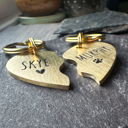 TWO Friendship Love Heart Tags